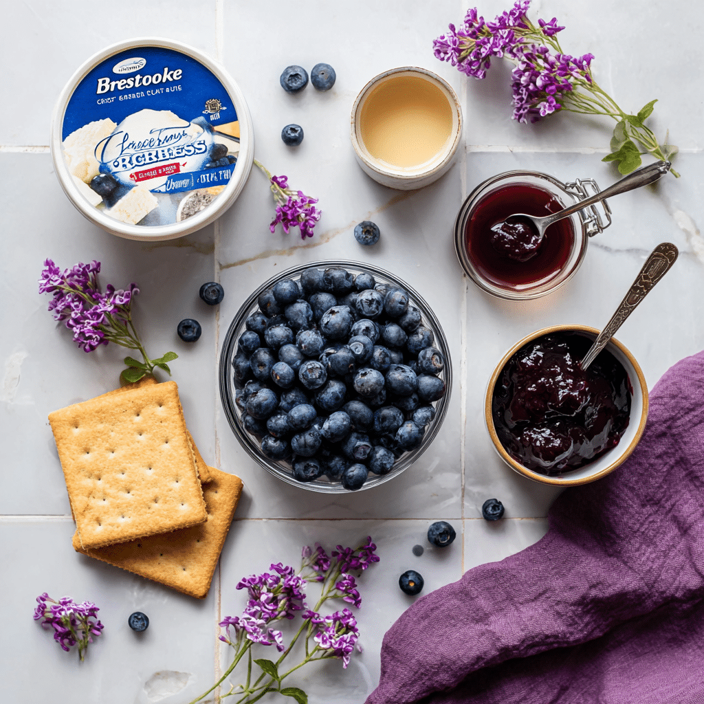 Ingredients for High-Protein Blueberry Cheesecake Cottage Cheese Ice Cream
