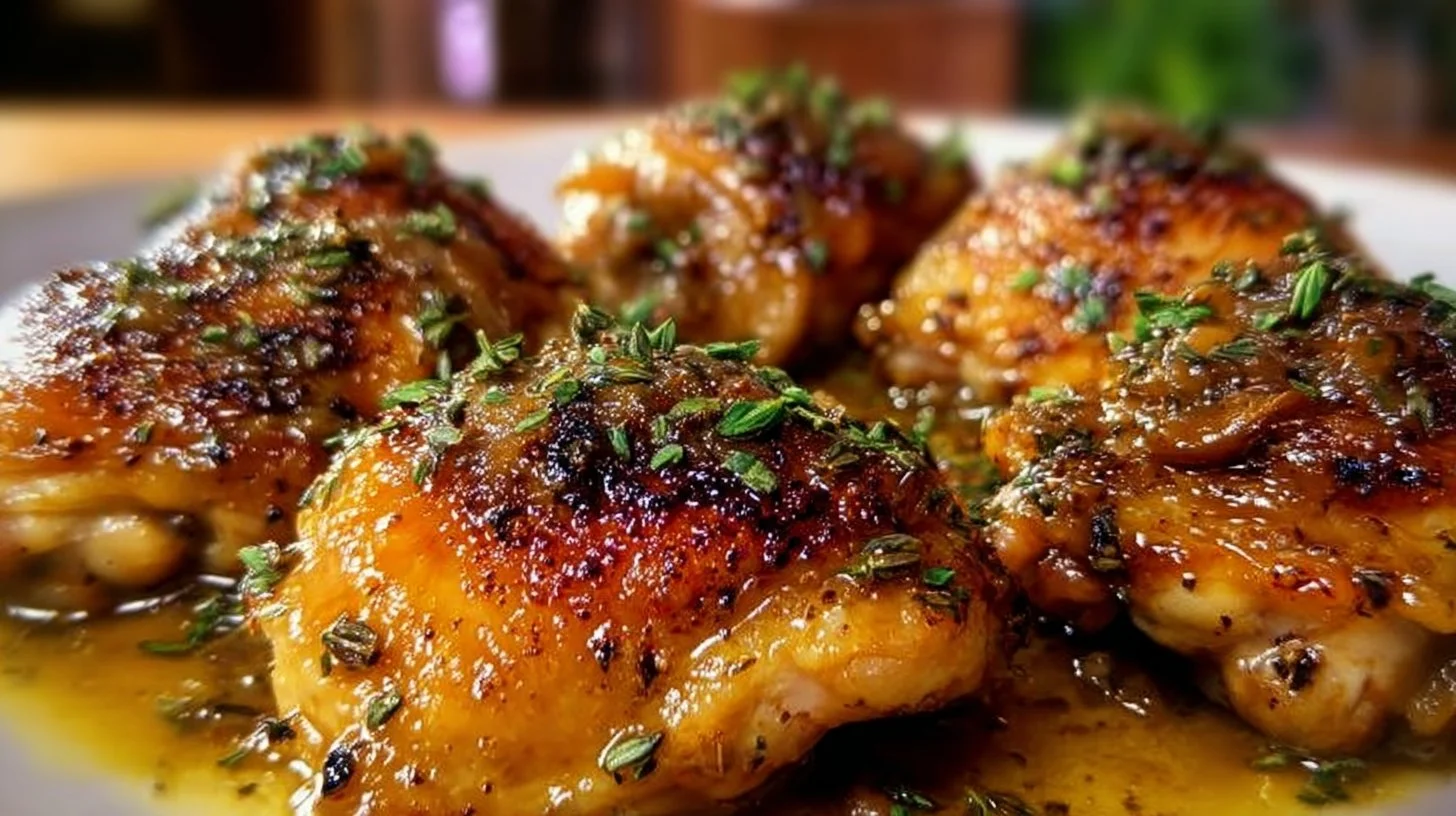 Delicious Bobby Flay chicken thighs served with a side dish