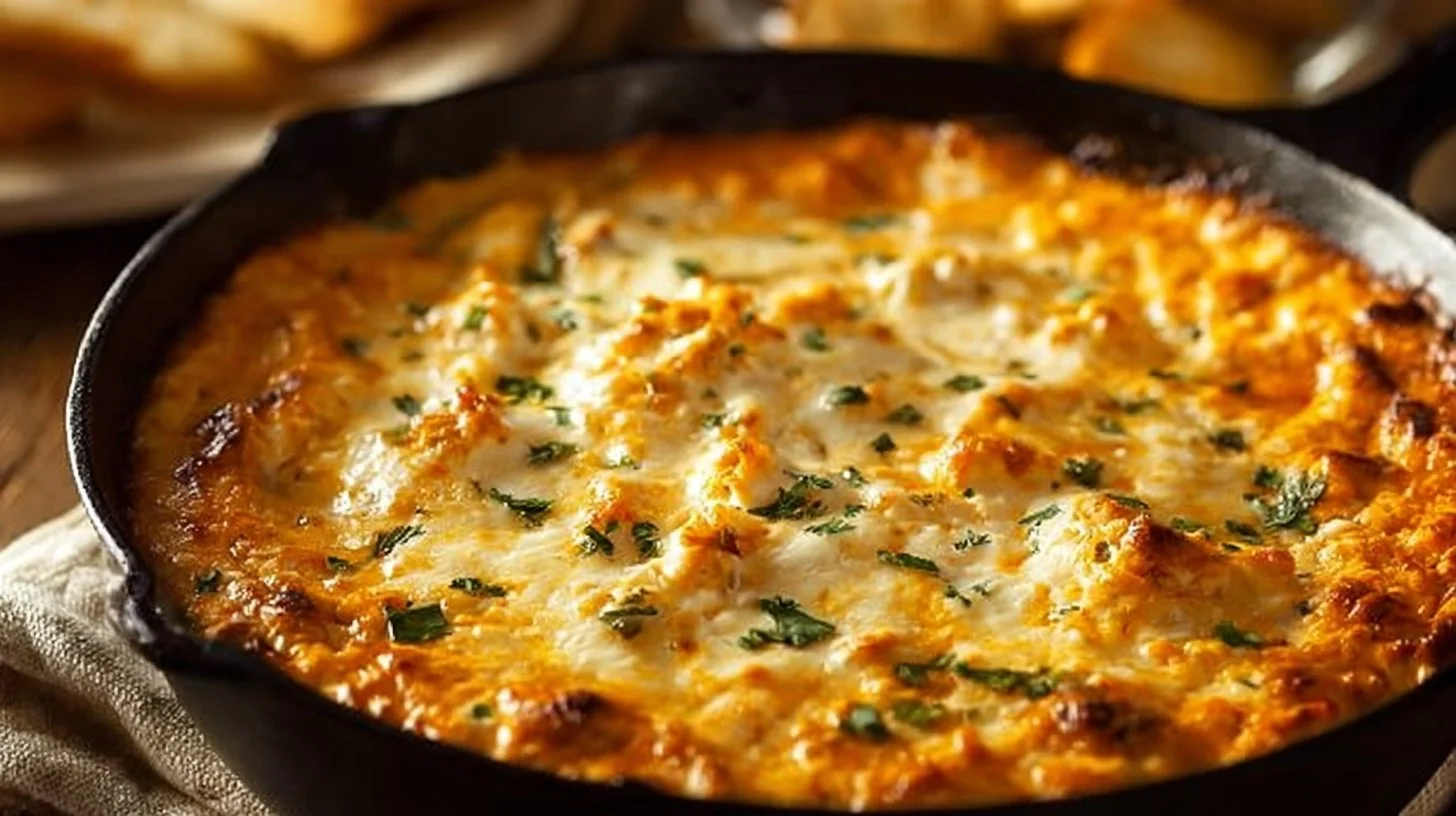 Delicious Buffalo Chicken Dip served in a bowl with nacho chips
