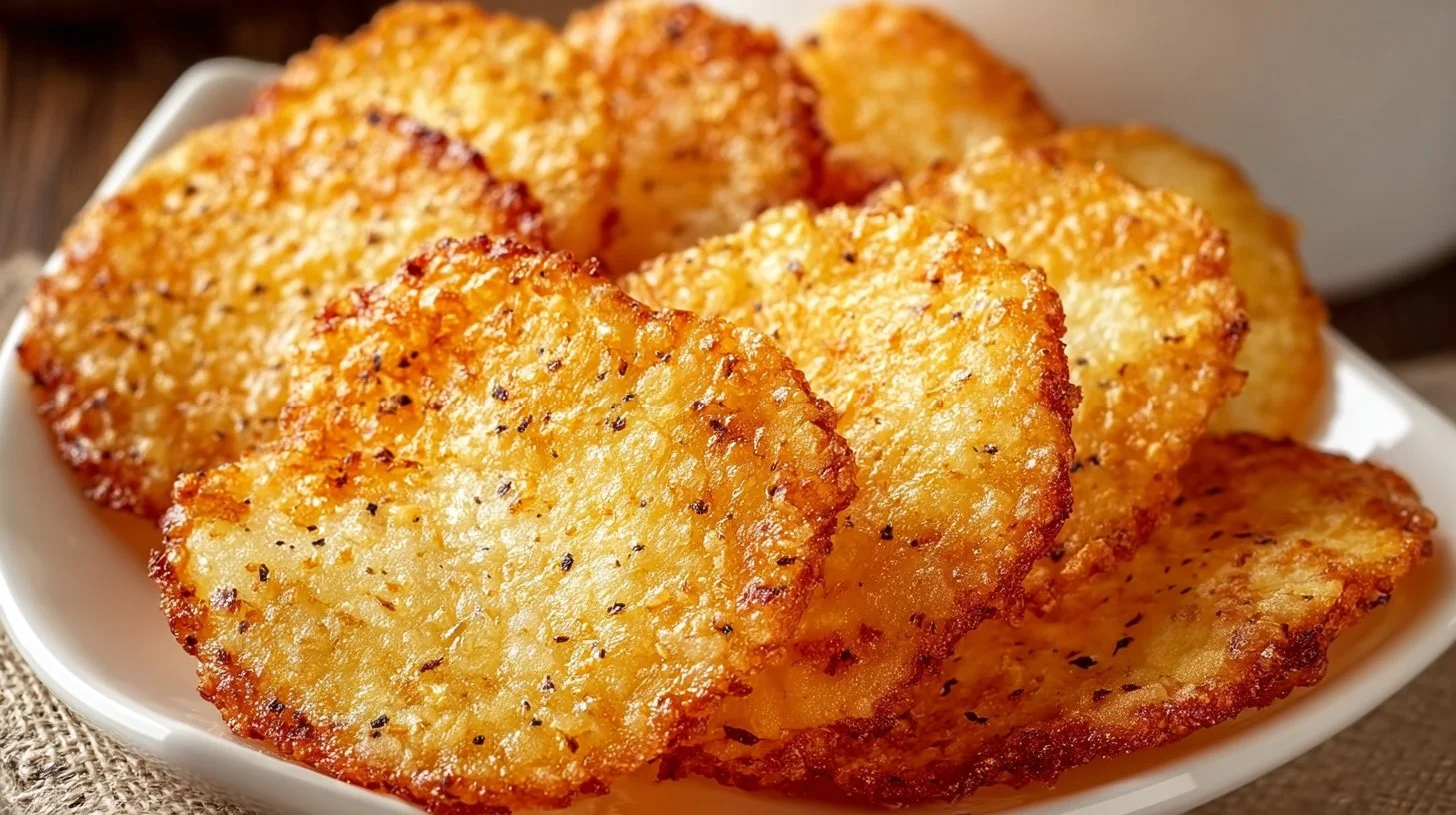 Healthy homemade Cottage Cheese Chips served on a plate.