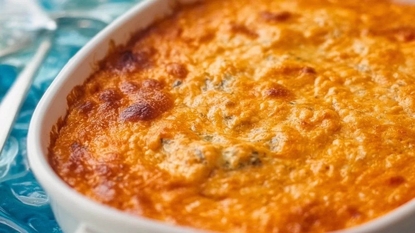 Healthy Buffalo Chicken Dip served in a bowl with celery sticks and tortilla chips