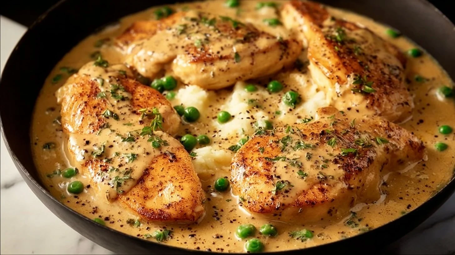 Delicious Ranch Chicken served with fresh vegetables