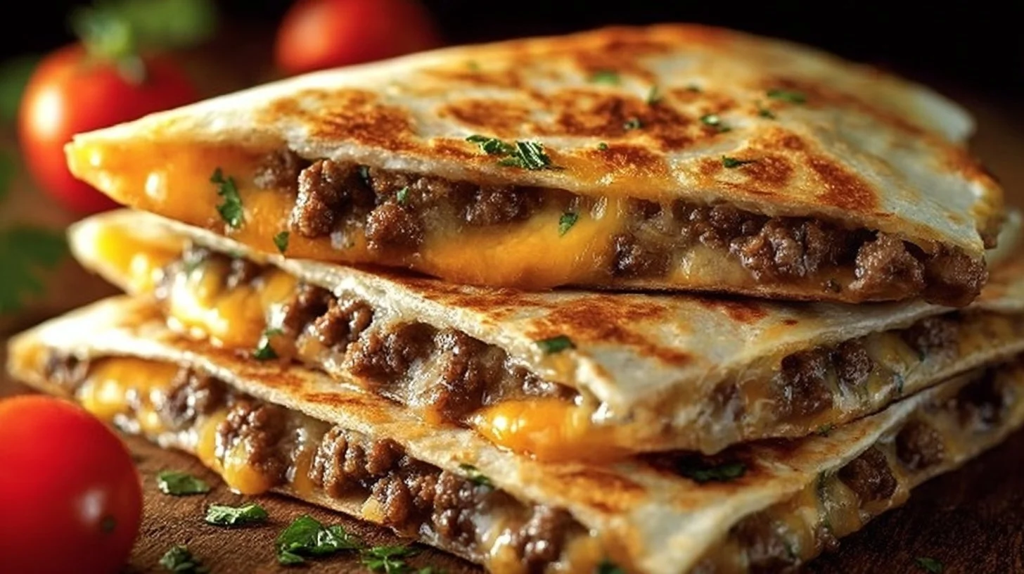 Delicious Smashburger Quesadillas filled with cheese and savory ingredients.