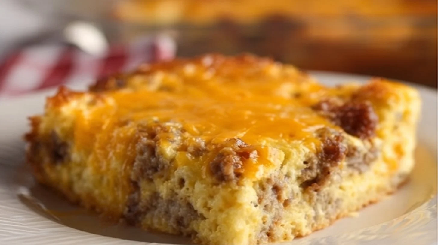 Delicious homemade breakfast casserole with eggs, cheese, and vegetables