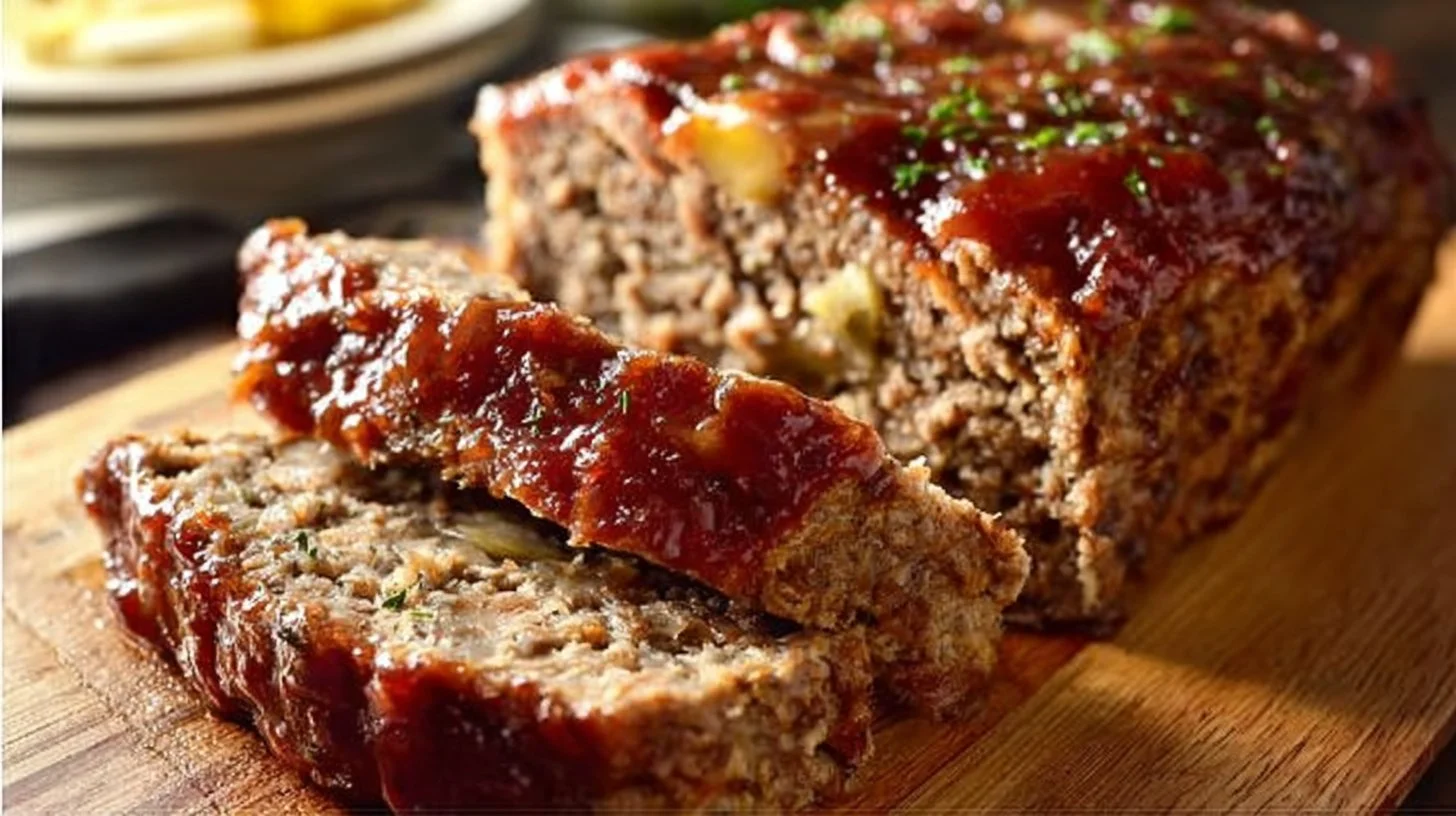 Delicious carnivore meatloaf served on a plate with herbs and sides.