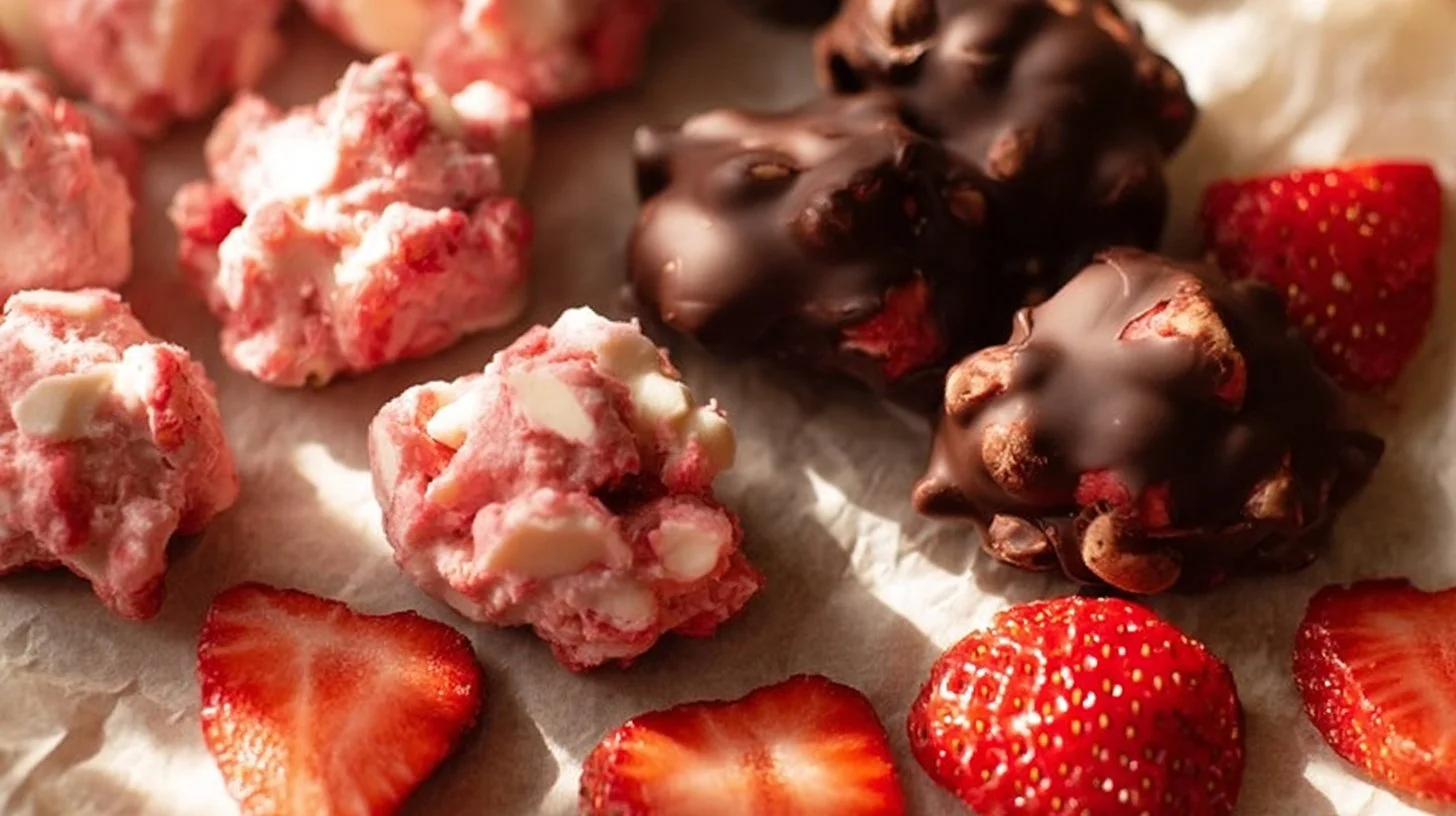 Delicious chocolate strawberry yogurt clusters for a sweet snack
