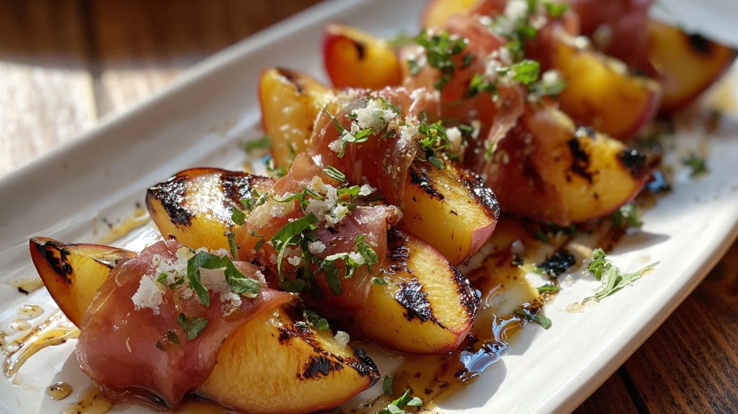 Gourmet grilled apples wrapped in prosciutto for a delicious appetizer