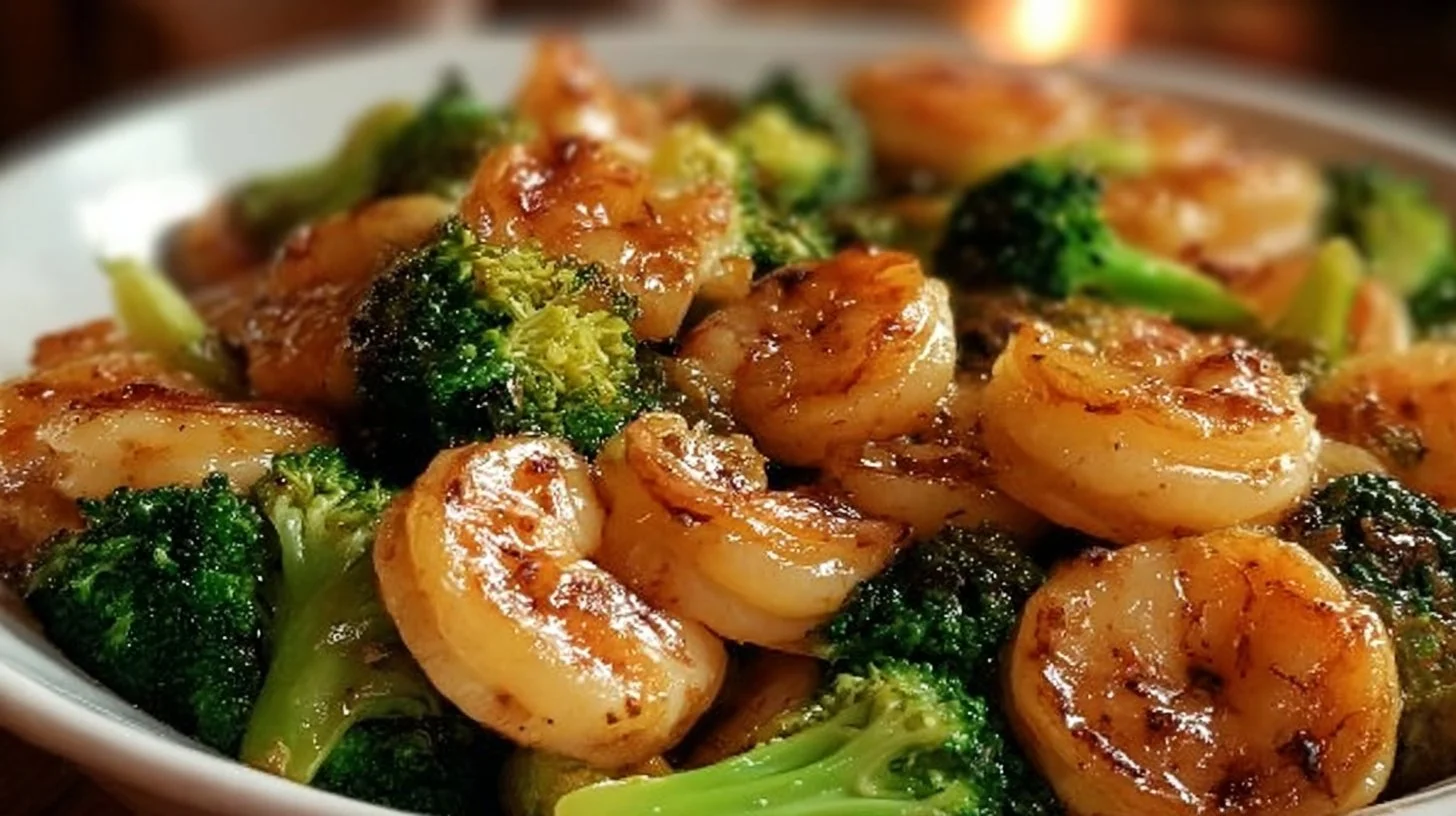 High-Protein Honey Garlic Shrimp served on a plate with vegetables