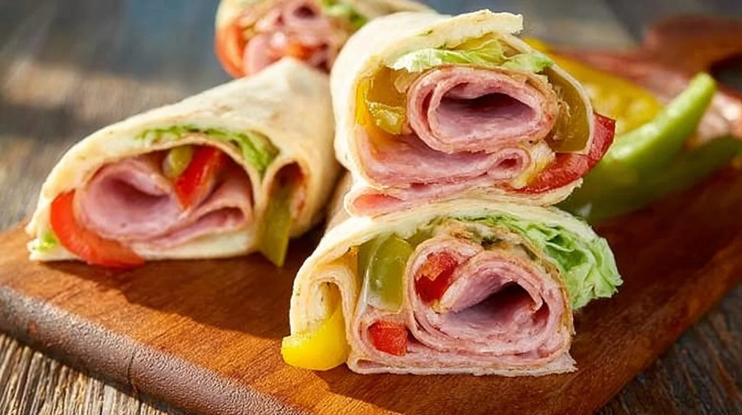 Grain-free Italian Sub Roll-Up filled with fresh ingredients