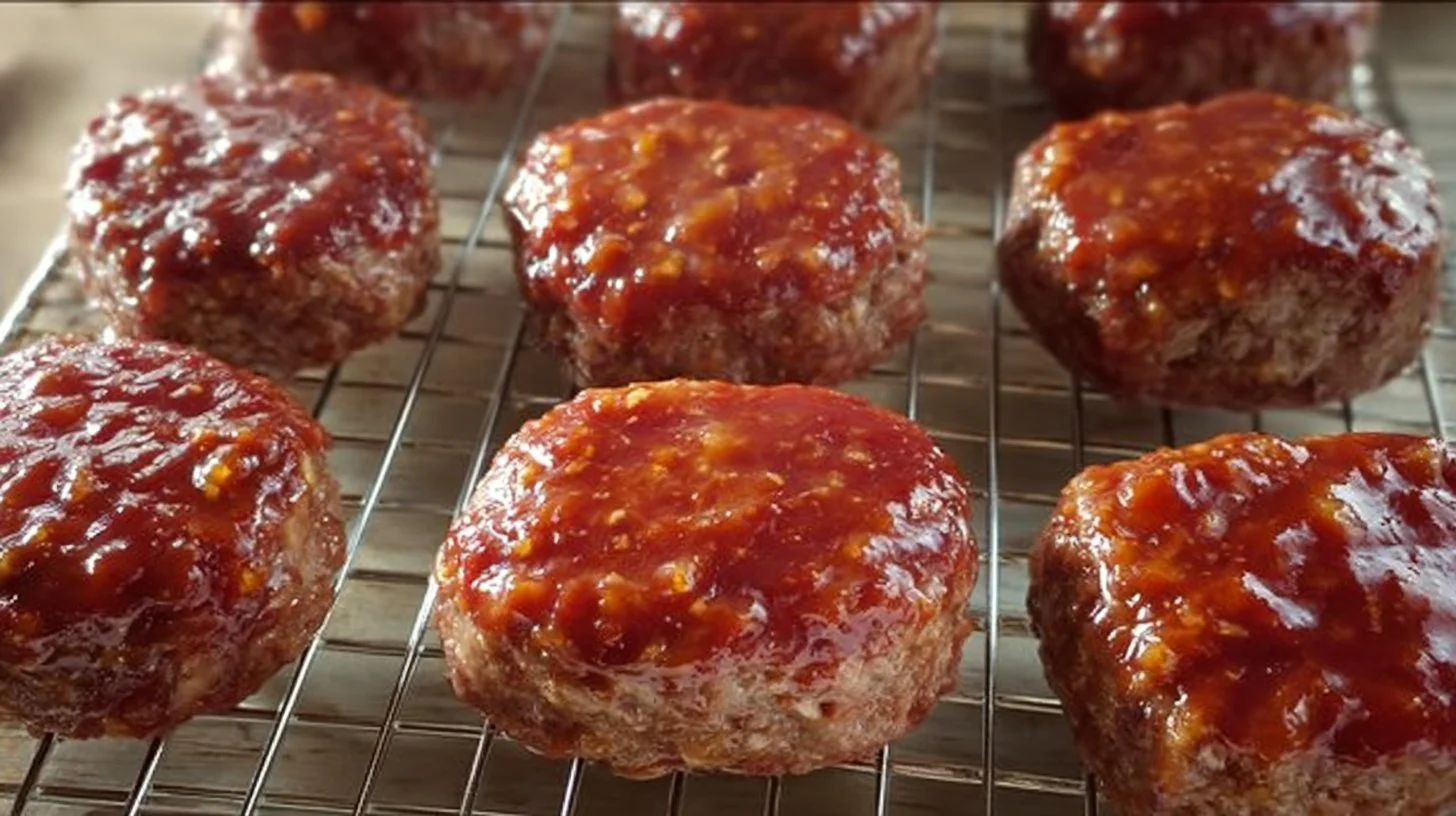 Mini meatloaf served on a plate with vegetables