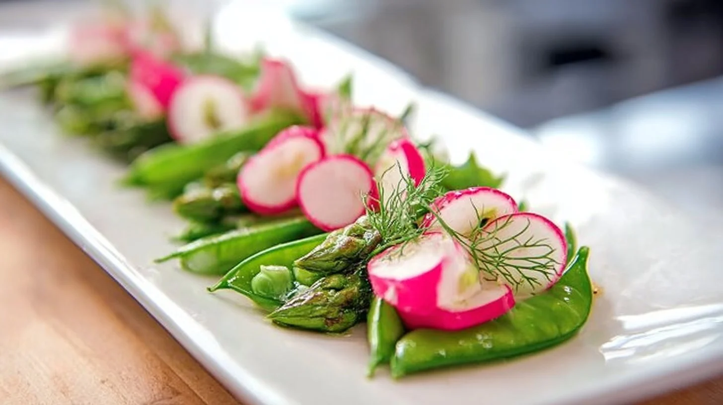 Colorful spring garden bites featuring fresh vegetables and herbs