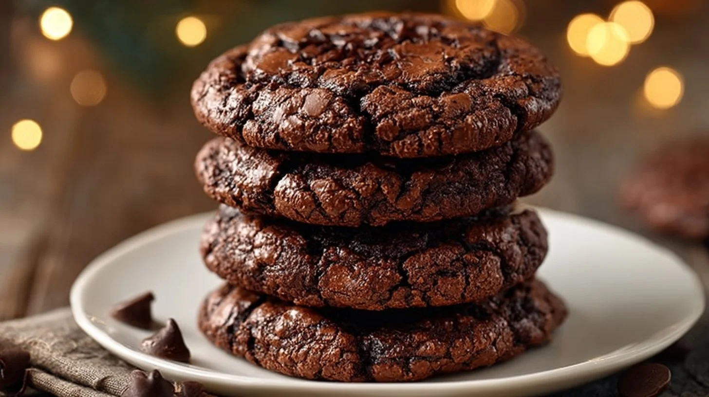 Delicious brownie cookies with a fudgy texture and chocolate chunks