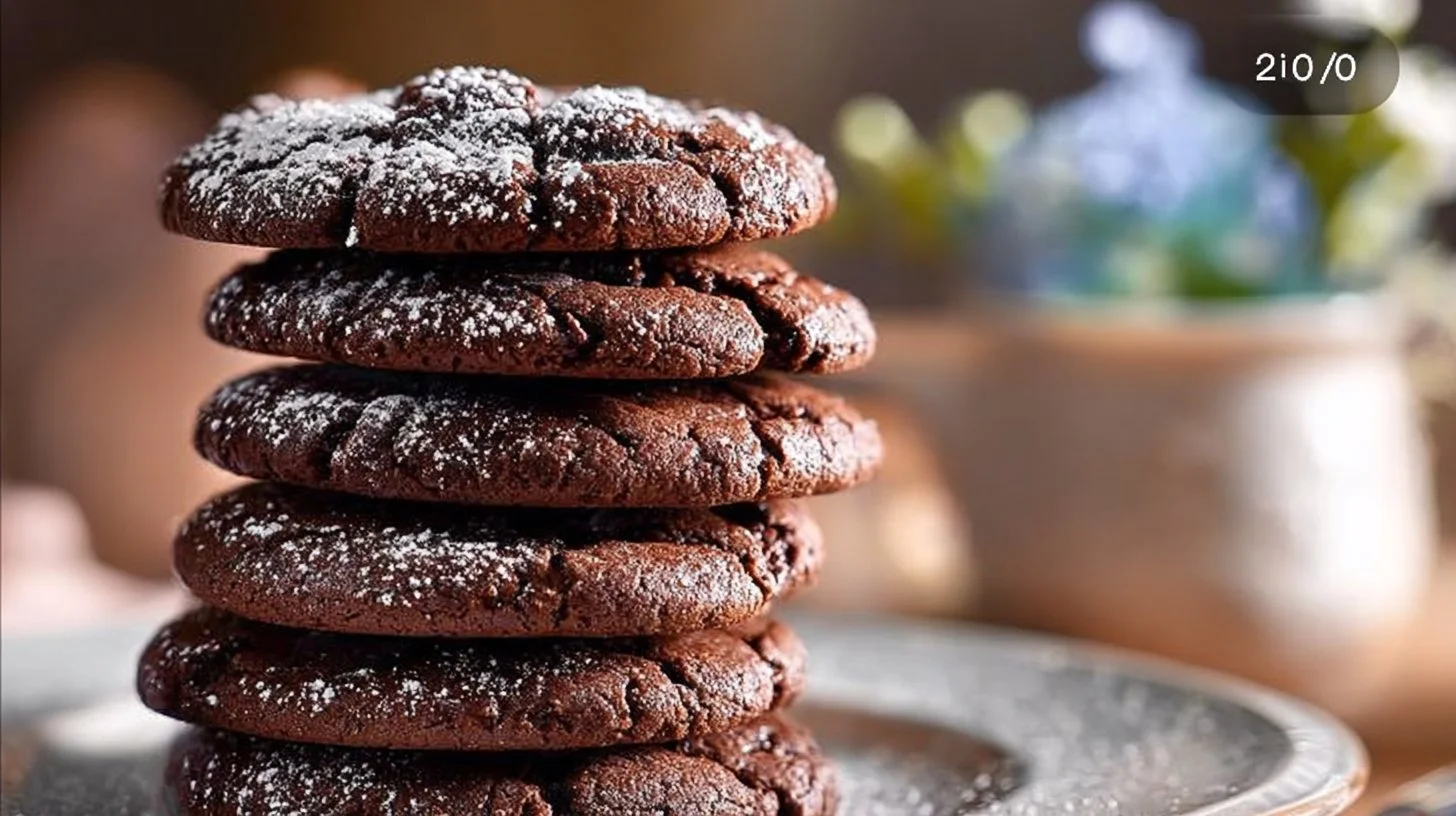 Delicious fudgy brownie mix cookies fresh out of the oven.