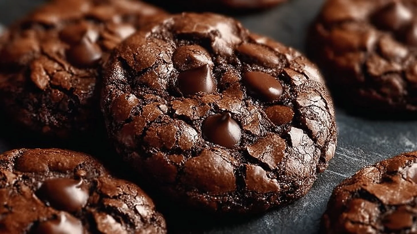 Delicious cookies made from brownie mix on a plate
