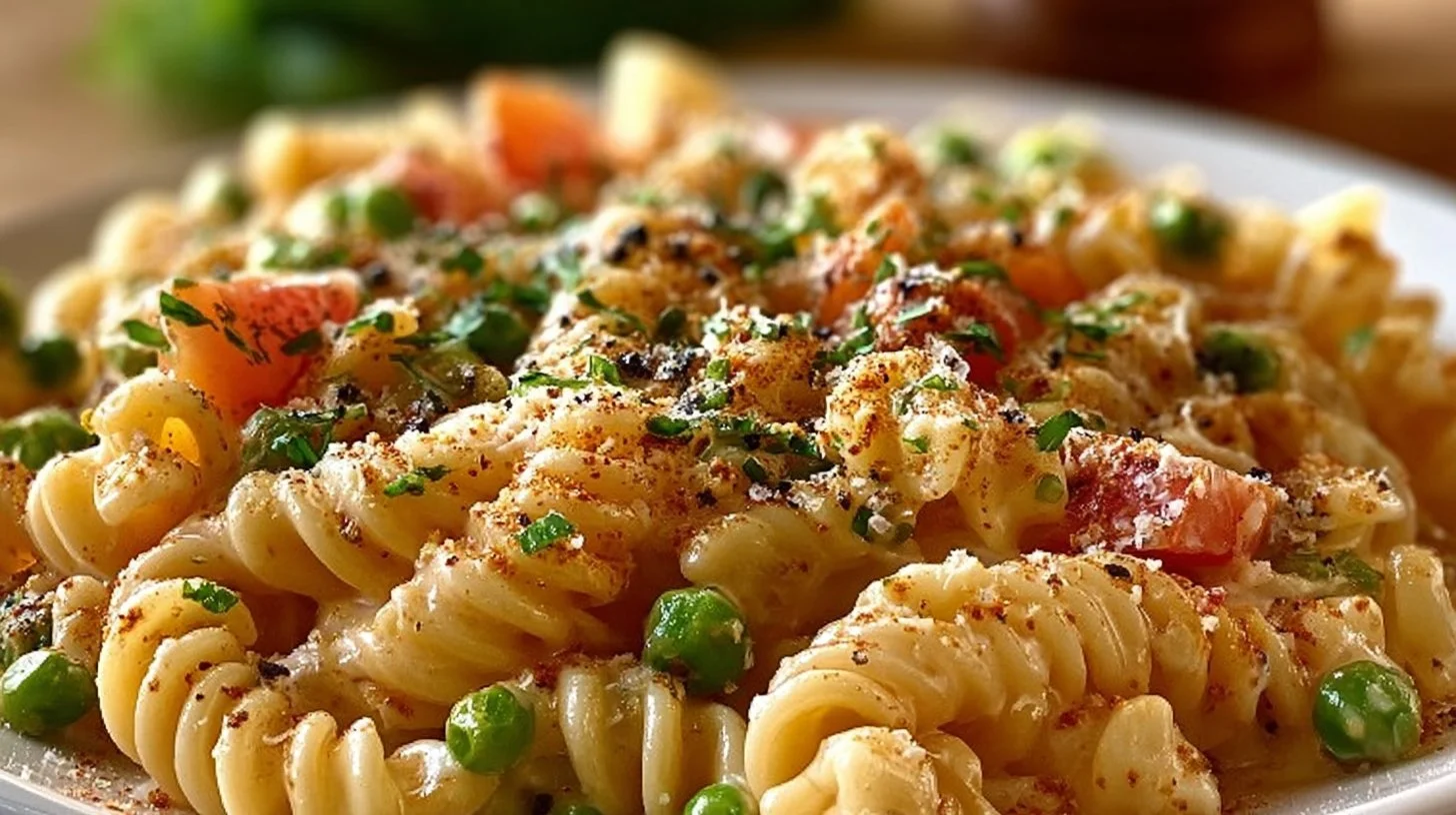 Creamy Pasta Primavera with fresh vegetables and a rich sauce