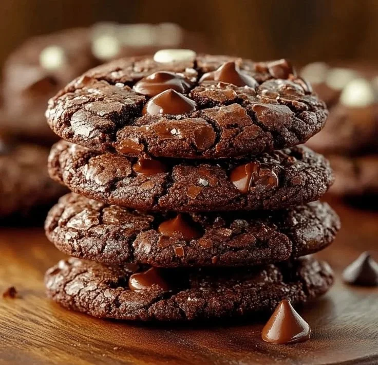 Delicious fudgy brownie mix cookies on a cooling rack