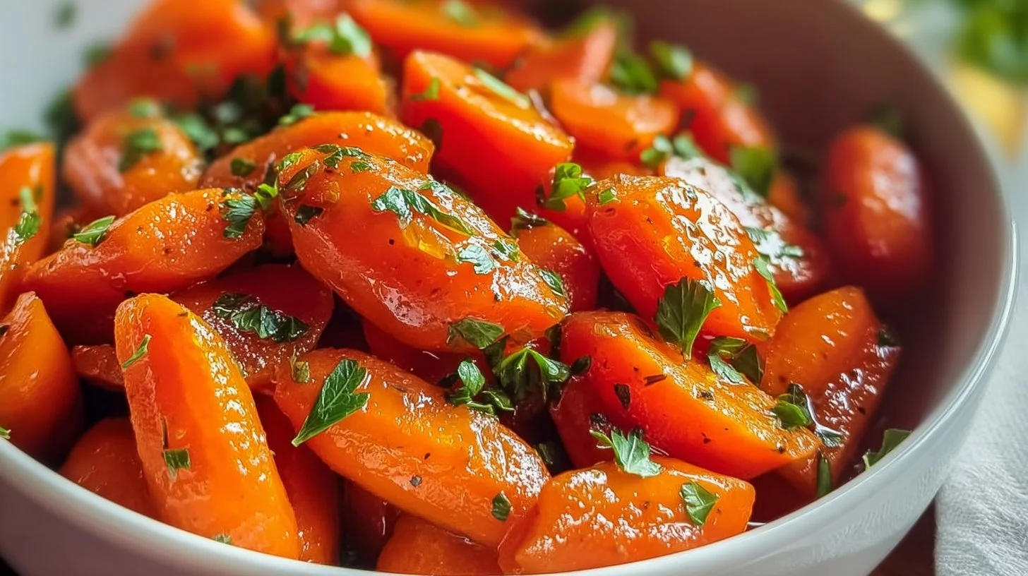 Honey glazed carrots recipe with vibrant orange carrots drizzled in honey