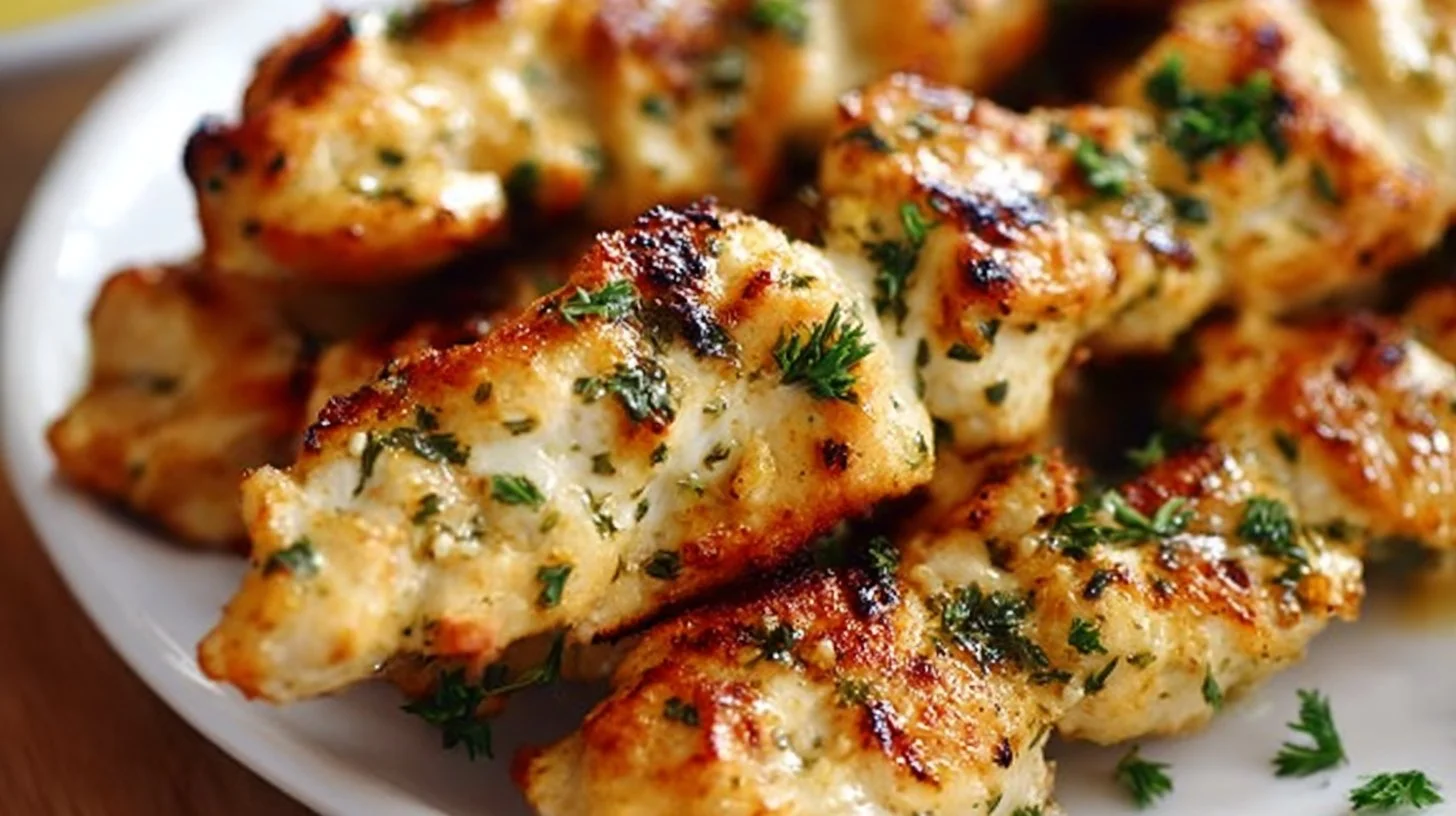 Delicious Grilled Garlic Parmesan Chicken with herbs and spices