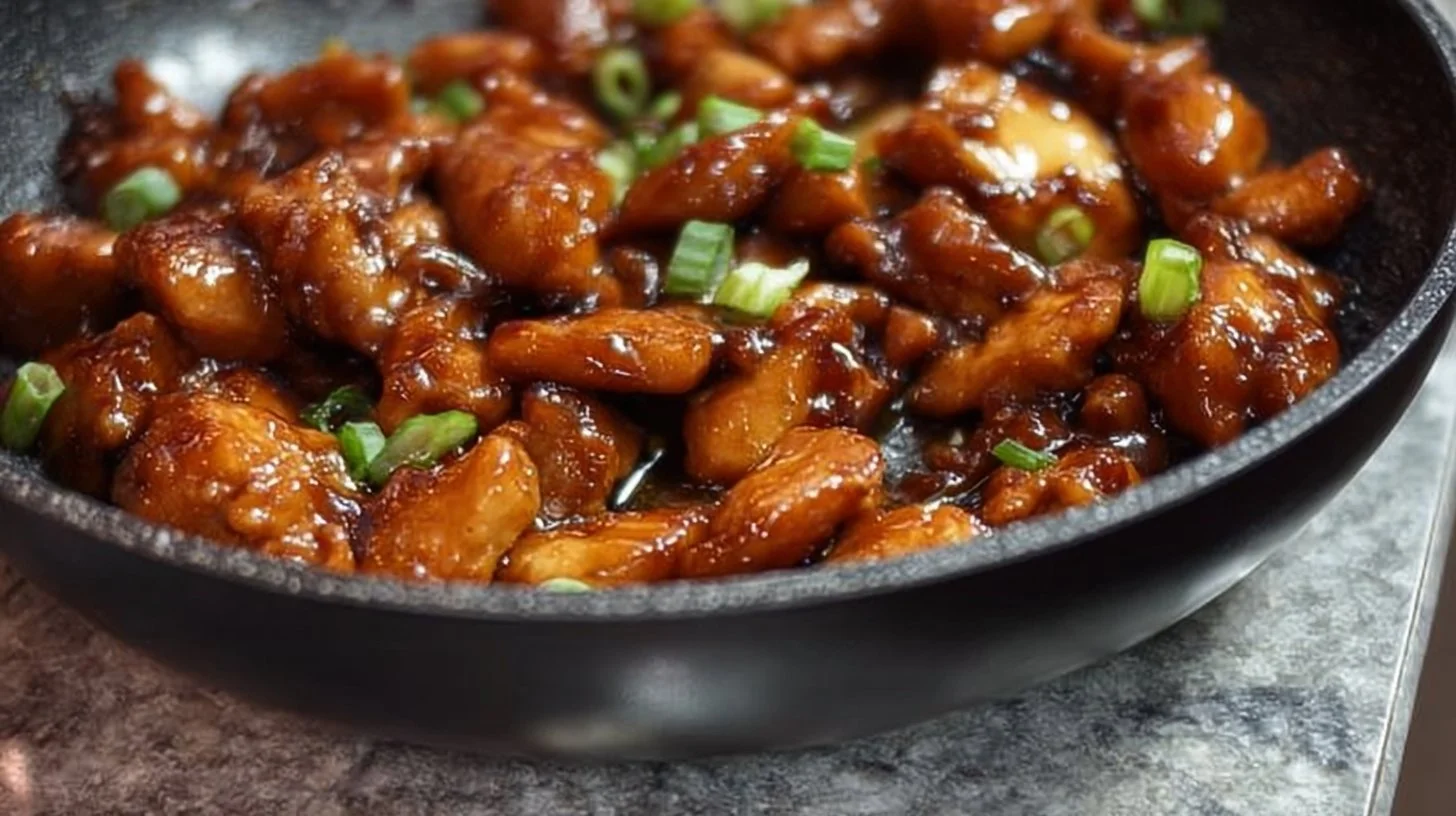 Delicious Honey Garlic Chicken served with vegetables on a plate.