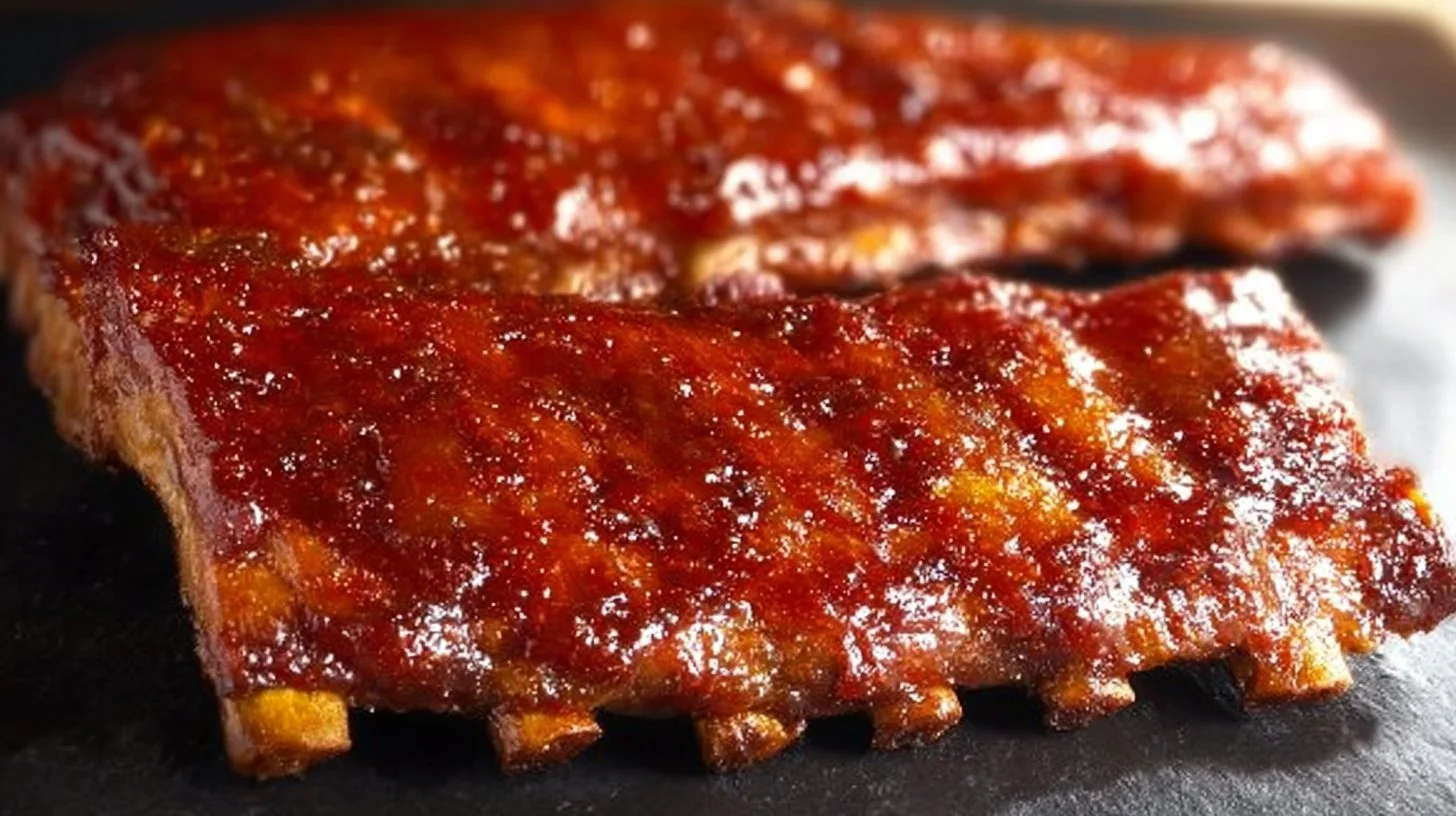 Deliciously tender oven-baked ribs served on a plate
