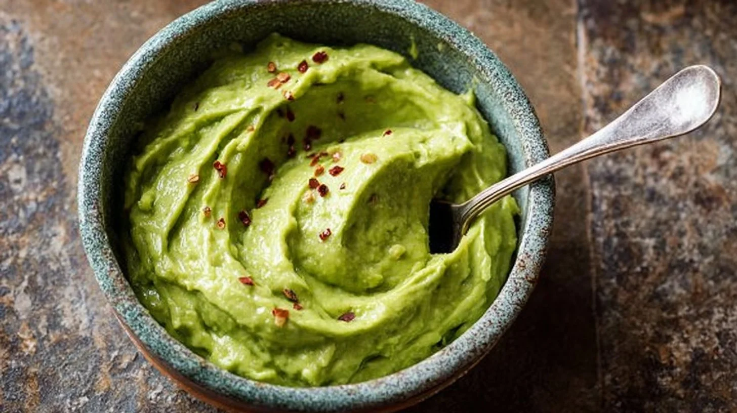 Delicious guacamole with fresh ingredients served in a bowl