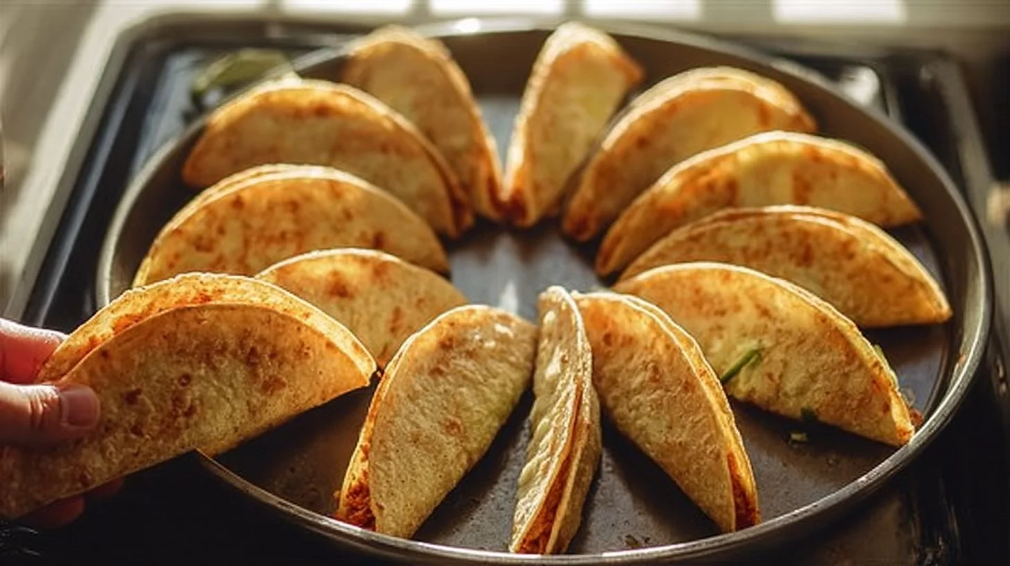 Plate of quick 20-minute baked chicken tacos garnished with fresh cilantro