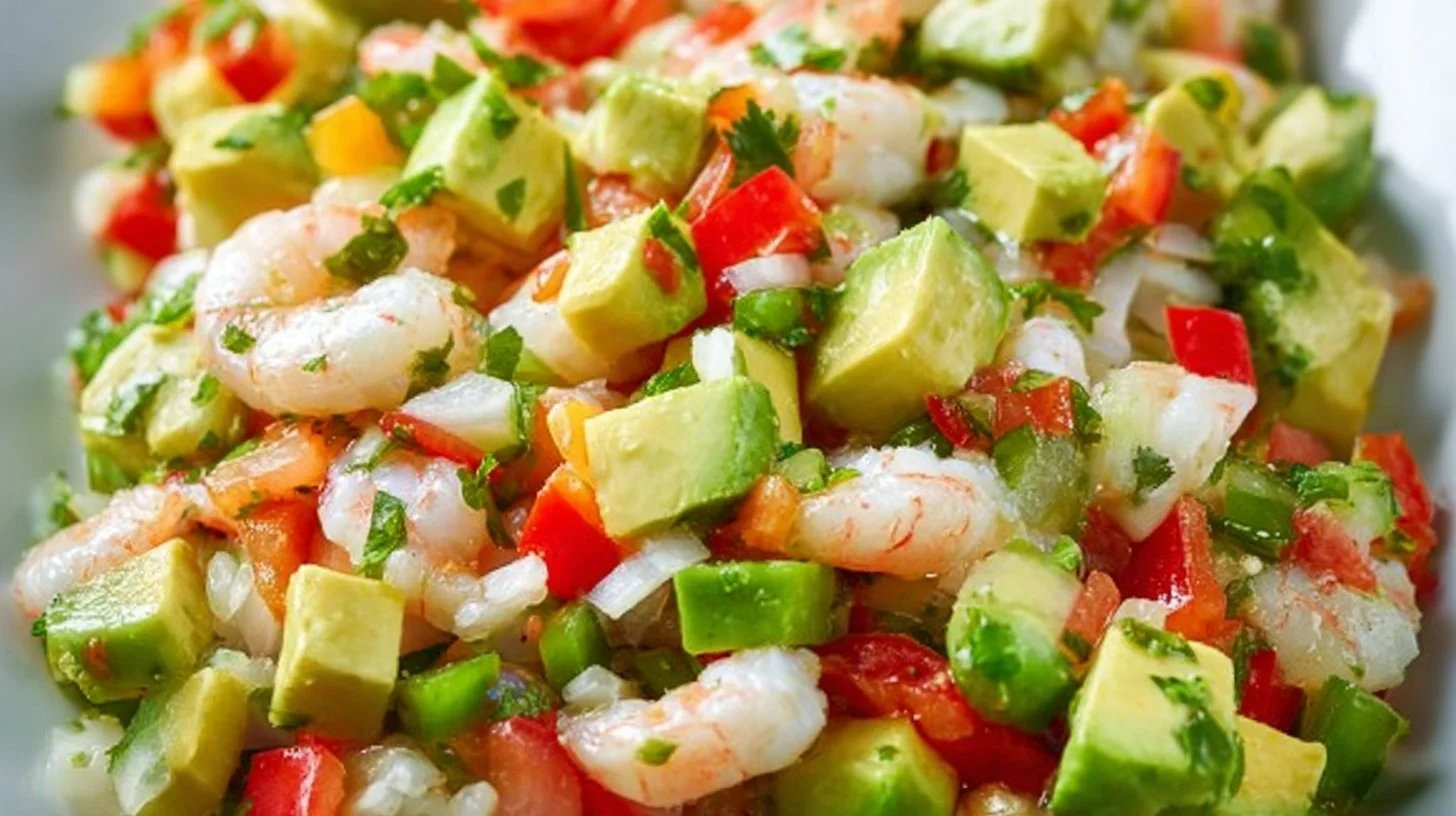Delicious Avocado Shrimp Salsa with fresh ingredients