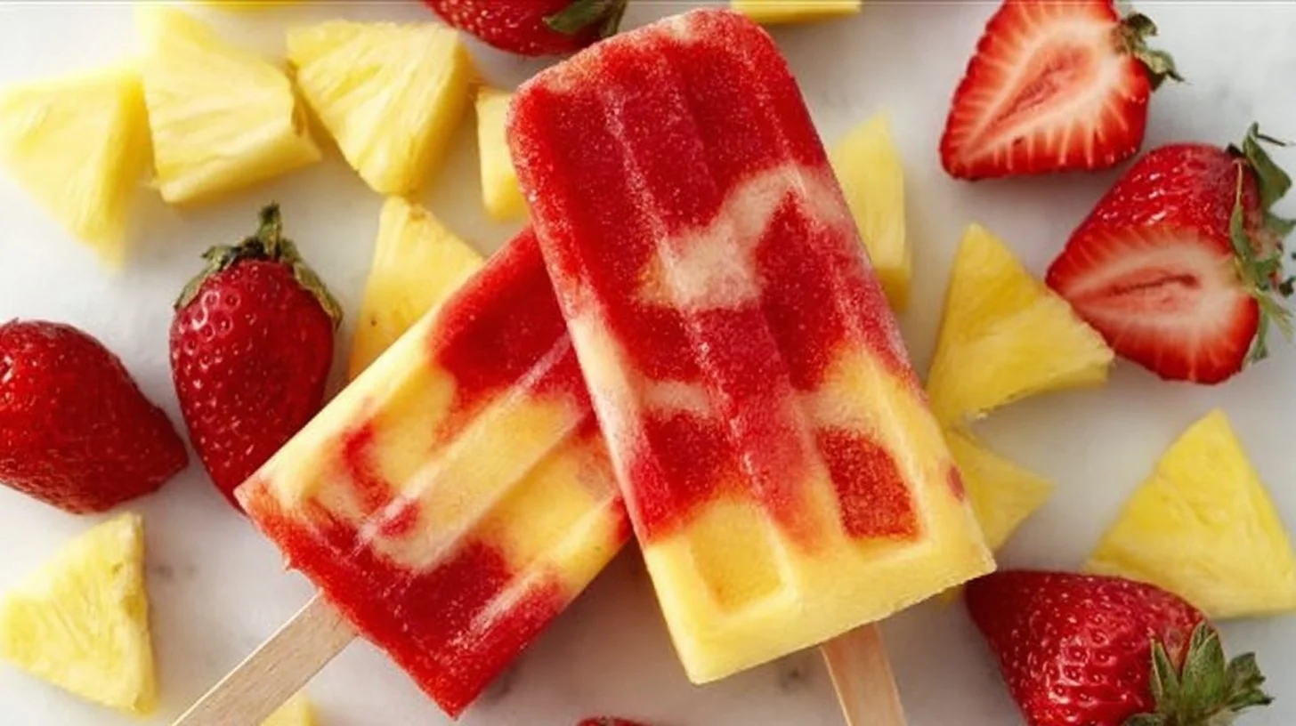 Colorful lava flow popsicles in a clear glass with fruity layers and vibrant colors