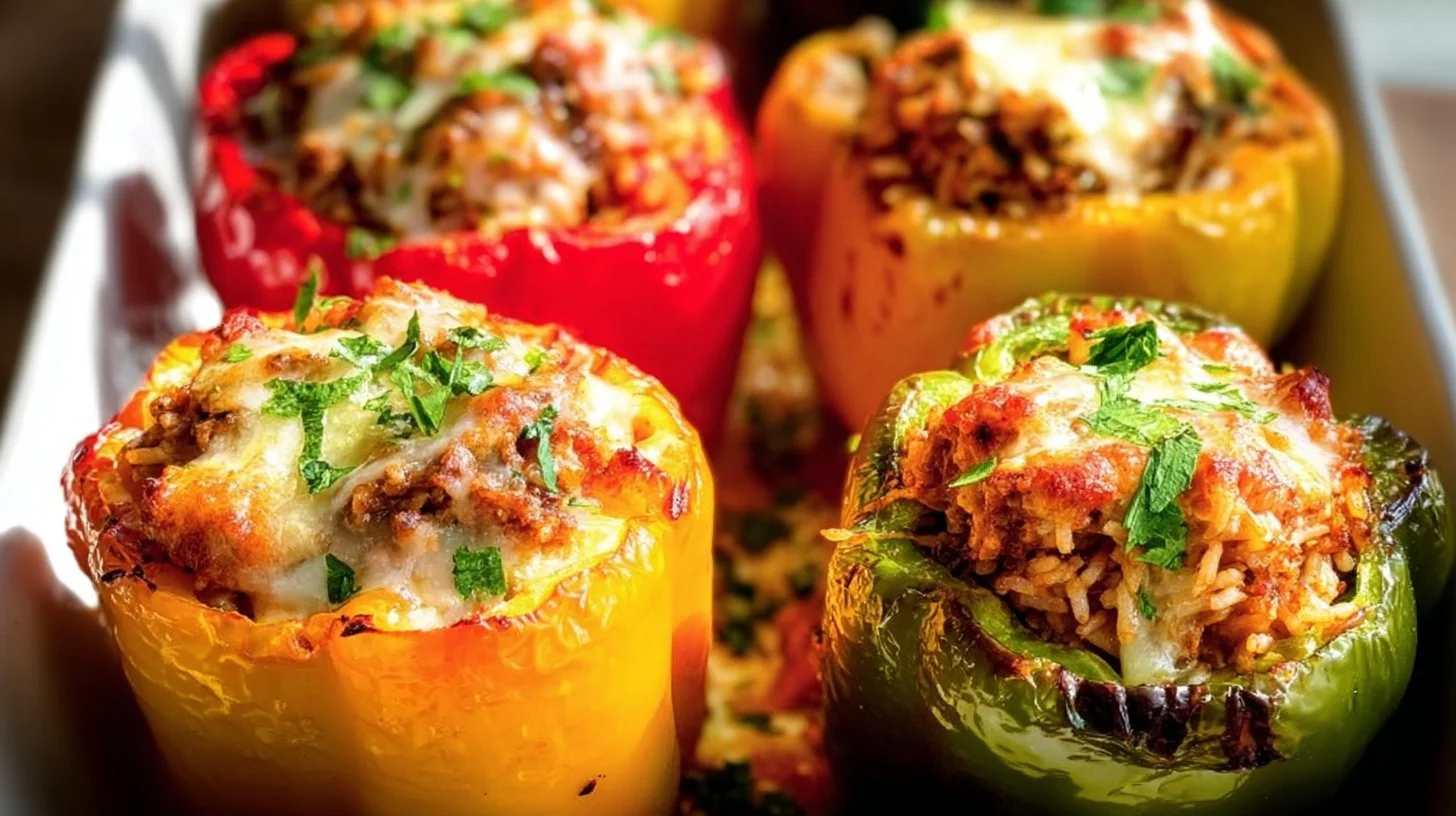 Mexican stuffed bell peppers filled with flavorful ingredients and spices