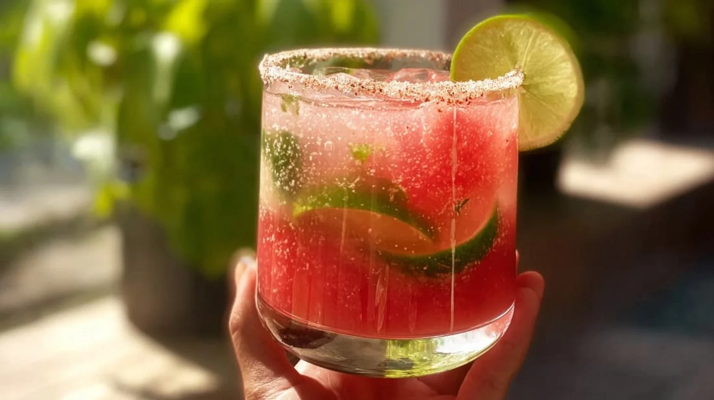 Refreshing Watermelon Mojito cocktail garnished with mint leaves