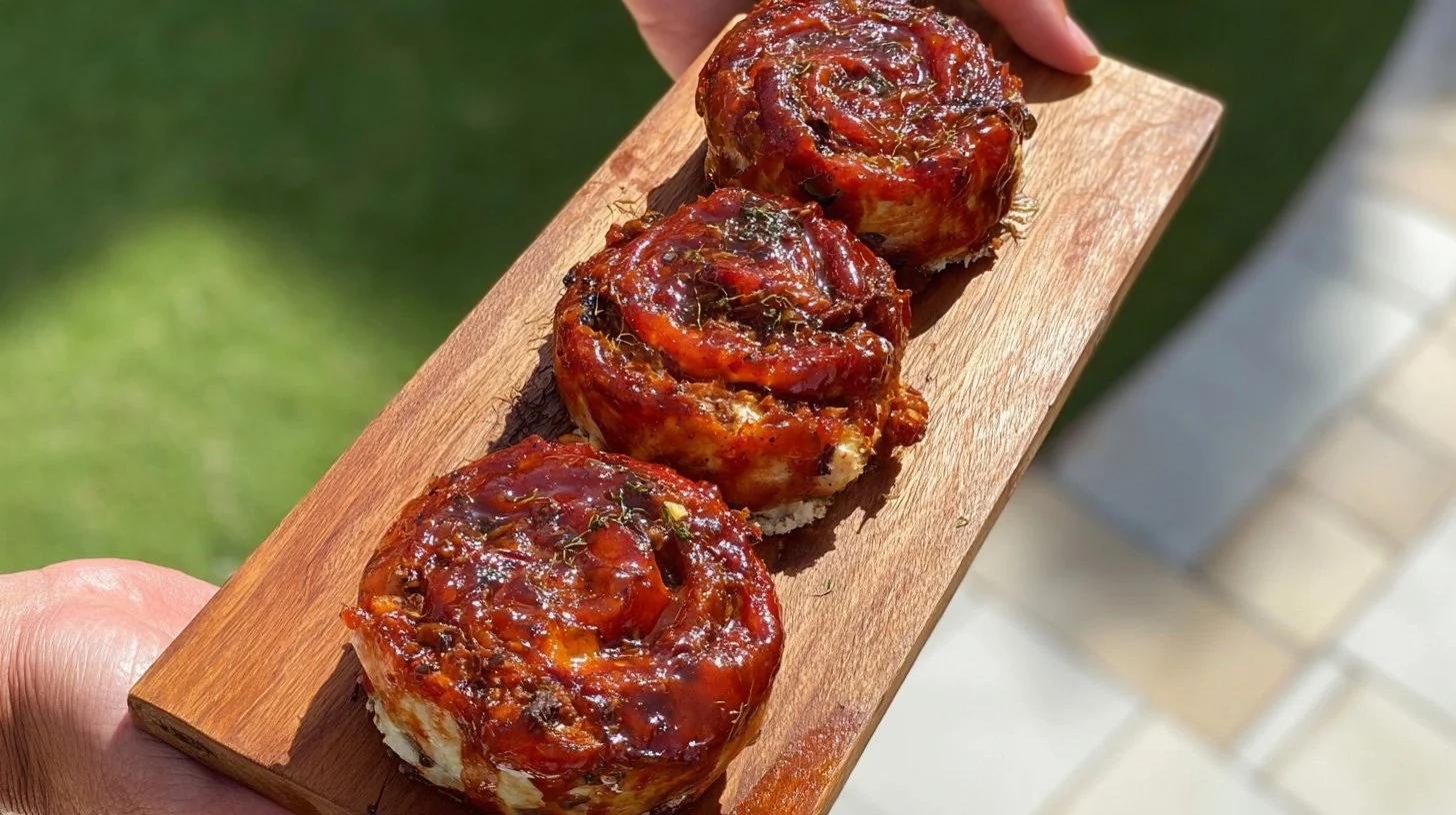Jalapeño popper salmon pinwheels served on a platter