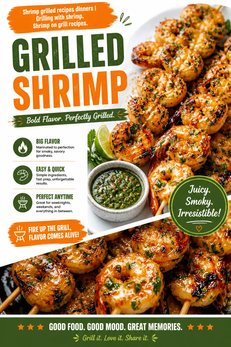 Deliciously grilled shrimp served on a plate with fresh herbs