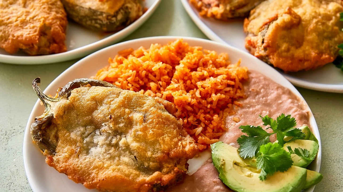 Authentic Chile Relleno with stuffed peppers and savory ingredients.