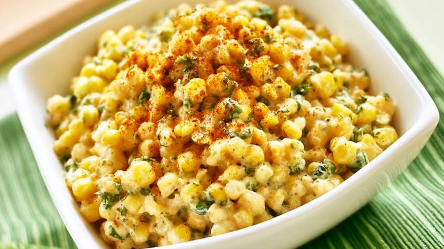 Lightened up Mexican street corn salad with fresh ingredients in a bowl